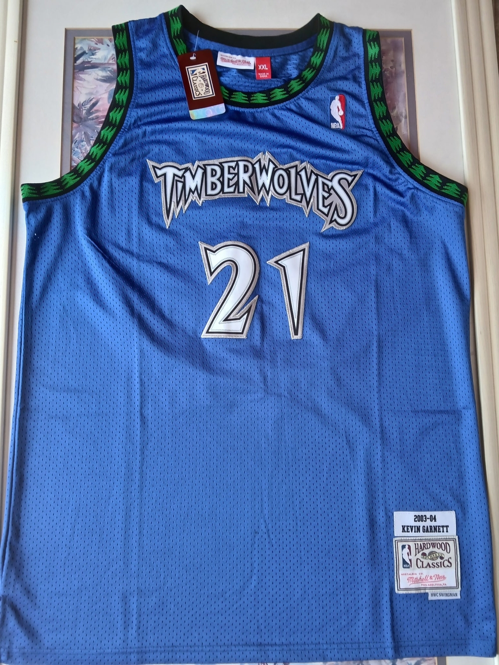 Mitchell & Ness Timberwolves #21 Jersey in Blue and Green